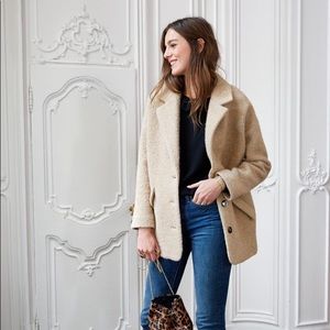 Sezane Bowie Herringbone Coat SZ 38